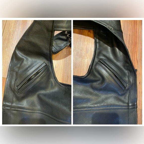 Bolt Leather Motorcycle Chaps, Size Small - Picture 5 of 11